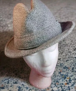 Cappello Dobbs Cross Country vintage uomo marrone pied de poule 100% lana Union Made - Foto 1 di 5