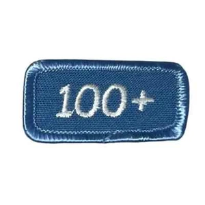 Girl Scouts 100+ Cookie Sales Blue Bar Badge Patch BBX - Picture 1 of 3