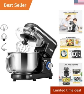 6 Quart Kitchen Stand Mixer with Powerful 660W Motor and 4 Attachments - Black - Picture 1 of 8