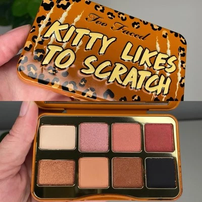 Too Faced Kitty Likes To Scratch Mini Eight Eyeshadow Palette Neutral Brown NEW - Image 1 of 4