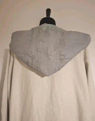 Cocon Commerz Privatsachen extravagante Kapuze Seide Baumwolle Grau - Bild 1 von 4