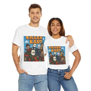 Killer Kart Horror Tee Unisex T-Shirt Halloween Movie Gamer Jason Micheal Myers - Picture 1 of 35