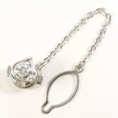 Broche prendedor aleación platino 900 diamante 0,03 aproximadamente 3,8 g envío gratuito usado Foto 1 de 3