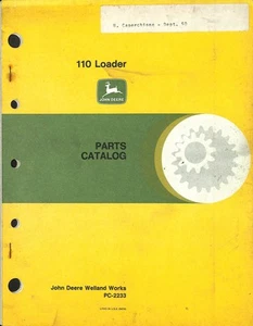 Catálogo de piezas de cargador John Deere 110 PC-2233 manual de equipo - Imagen 1 de 2
