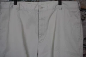 LANDS END Men’s Pant's Flat Front All Cotton Beige Tan Zip Side Pocket 38 x 30 - Picture 1 of 15