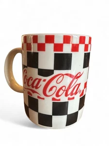 1996 Coca Cola Coke Checkered Coffee Mug By Gibson Cups Vintage - Picture 1 of 14