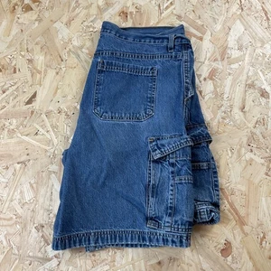Pantalones Cortos De Colección Desteñidos Azul Gloria Denim Carga Pesada Sueltos Pierna Ancha W38 - Imagen 1 de 4