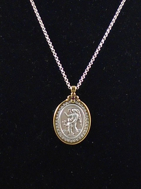 Brighton Silver Plated 2 Tone ART AND SOUL GUARDIAN ANGEL Necklace JM2983 $88 - Image 1 of 3