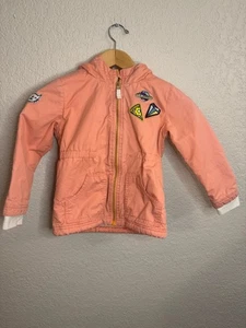 Cat & Jack Toddler Orange/Pink Sherpa Lined Jacket Size 4T - Picture 1 of 8