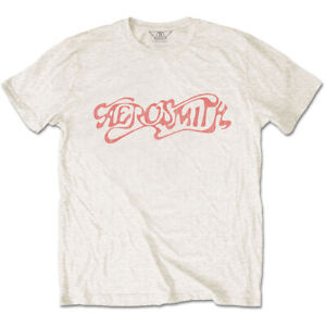 Aerosmith White Classic Logo Official Tee T-Shirt Mens Unisex