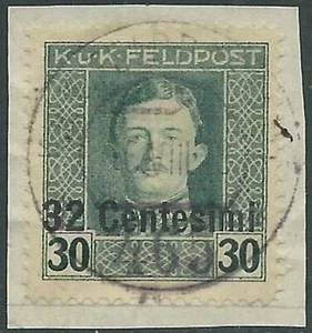 1918 OCCUPAZIONE AUSTRIACA USATO SOPRASTAMPATO 32 CENT SU 30 H - RB40-10 - Picture 1 of 1