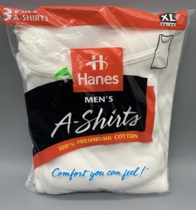 Hanes Classics Mens A-Shirts Tanks 3 Pack Size XL Vtg 1997 Cotton Ribbed NOS - Picture 1 of 6