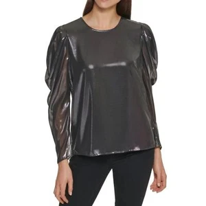 NWT Calvin Klein Liquid Metallic Blouse Size XL - Picture 1 of 8