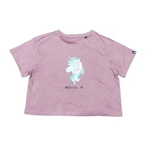 T-shirt rosa unicorno crop maglietta media "Magical AF" grafica The Souled Store Speck - Foto 1 di 7
