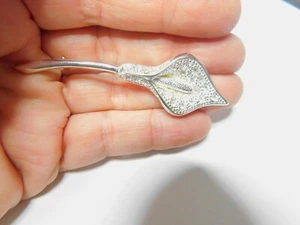 Broche de flores de estrás calla lirio pavimentado transparente firmado de napier vintage - Imagen 1 de 4