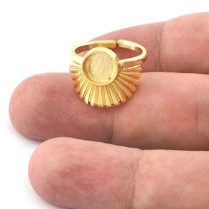 Anillo de sol bisel redondo en blanco ajustes latón latón latón latón (8 mm en blanco) 5397 - Imagen 1 de 2