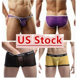 Mens Breathable Mesh Briefs Bulge Pouch Bikini Beach Enhance Underwear Lingerie - Picture 1 of 81