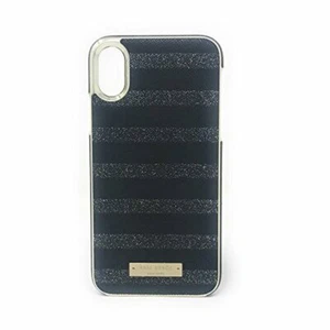 Kate Spade New York Glitter Stripe Black Saffiano/Silver iPhone without box - Picture 1 of 5