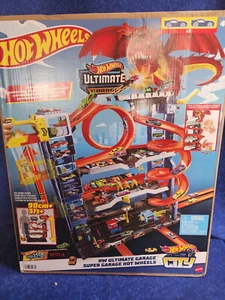 Hot Wheels City Ultimate Garage Track Set with 2 Die-Cast Toy Cars & Dragon - Picture 1 of 1