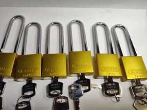 Abus 19371 Keyed Padlock, Open, Rectangular Aluminum Body, Chrome Plated - Picture 1 of 10