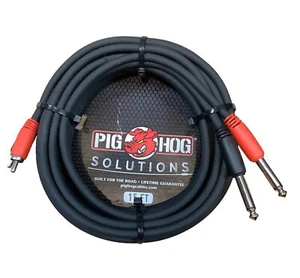Pig Hog - PD-R1415 - Dual RCA (Male) to Dual 1/4 - 15 ft.- Black - Picture 1 of 2