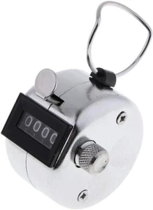 4 Digit Number Dual Clicker Golf Hand Tally Counter All Metal Handy Convenient - Picture 1 of 11