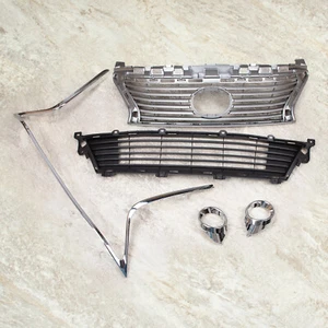 Fits 2013-2015 Lexus ES350 ES300H Front Grille Trims&Fog Light Ring Chrome Set - Picture 1 of 13