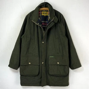 Hucklecote Wool Coat Mens 46 Green Felt Alpaca Hunting Shooting Field Jacket - Picture 1 of 17