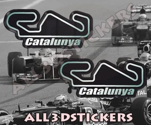 2x3D Stickers Resin Domed Catalunya Circuit 6.5x3 cm (2.55x1.18 ") Adhesive - Imagen 1 de 1