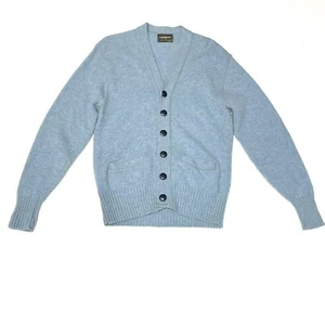 Cárdigan vintage años 60 tejido de lana azul difuso • grande para hombre • Kurt Cobain - Imagen 1 de 9