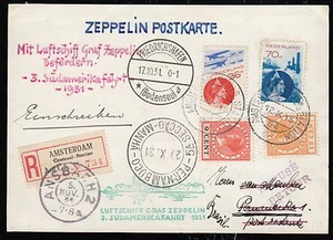 Zeppelin 1931, 3.Südamerikafahrt Zuleitung Niederlande,R-Bf Amsterdam,Sieger 133 - Bild 1 von 2
