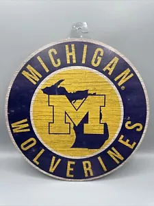 "Michigan Football Wolverines Insegna in legno NUOVO 12"" - Foto 1 di 11