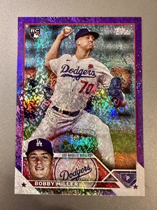 2023 Topps Update Bobby Miller 80/799 Purple Foil True RC Dodgers Rookie #US188