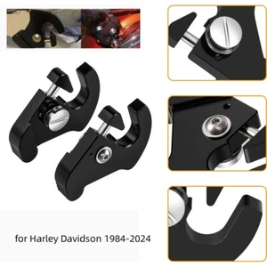 Black Detachable Mounting Luggage Rack Latch Clips for Harley Softail Sportster - Picture 1 of 13