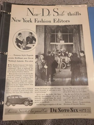 De colección Nuevo De Soto Emociones Nueva York Editores de Moda De Soto Seis Impresos Anuncio 1932  Foto 1 de 2