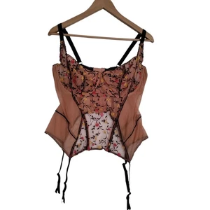 Adore Me Lingerie Mesh Embroidered Bustier Size 44DD - Picture 1 of 5