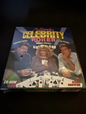 CELEBRITY POKER PISCOPO FRAKES FAIRCHILD+1Clk Windows CD-ROM Made in USA - Image 1 of 4
