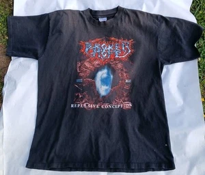 T-shirt vintage Broken Hope Repulsive Conception 1995 viaggio su strada XL metallo tutto sport - Foto 1 di 24