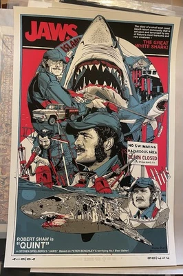 Jaws variant Quint by Tyler Stout #/125 SDCC 2025 CODA Mondo - Image 1 of 4