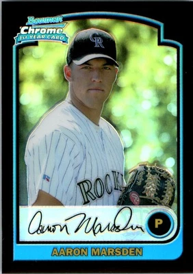 2003 Bowman Chrome Draft Refractors #58 Aaron Marsden - BB - Image 1 of 2