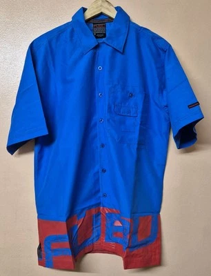 FUBU Shirt Blue Technical Printed Oversize Vintage New Size Small Fit Medium - Image 1 of 4