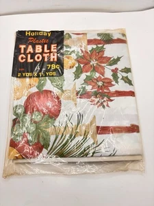 VTG Home Decor Deluxe Collection Clear Heavy Duty Tablecloth Protector Christmas - Picture 1 of 3