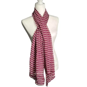 Tory Burch Purple and White Striped Sheer Rectangular Scarf - Picture 1 of 5