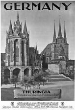 TA12 Vintage German Thuringia Erfurt Cathedral Germany Travel Poster Re-Print A4