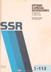 Ingersoll Rand SSR, Air Compressor, Options & Special Accessories Manual 1986 - Picture 1 of 3