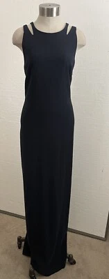 Elizabeth And James Navy Ponte Knit Sleeveless Cut Out Gown Size 12 - Image 1 of 4
