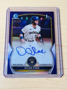 2023 Dylan O'Rae Bowman Chrome #CPA-DO 1st On-Card Purple Refractor Auto 164/250 - Picture 1 of 2