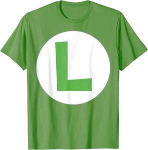 Licensed Nintendo Super Mario Luigi Icon Costume Shirt Mens L Grass Green - Picture 1 of 5