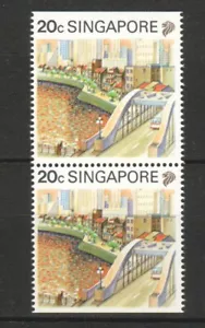 SINGAPORE 1991 TOURISM (S'PORE RIVER BRIDGE) 20C BOOKLET PANE COMP. SET 2 STAMPS - Picture 1 of 3