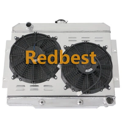 Radiador de aluminio de 3 filas + cubierta ventilador 12"" para Jeep CJ5 CJ6 CJ7 Chevy 350 V8 72-1986 Foto 1 de 4
